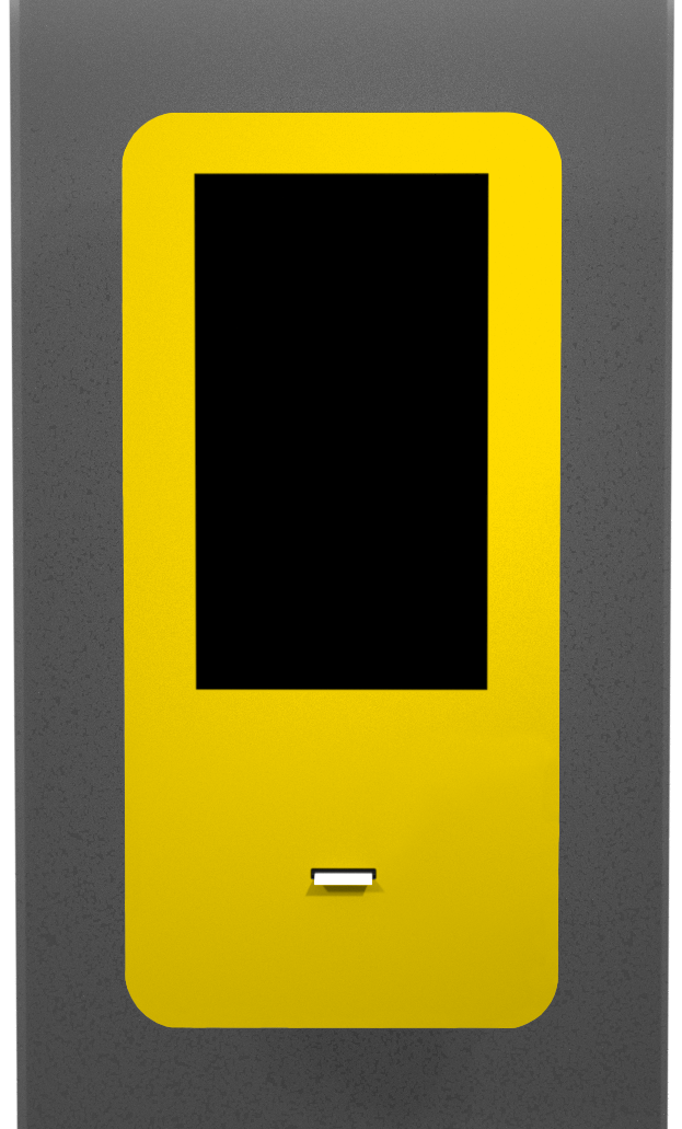 yellow approach wall kiosk
