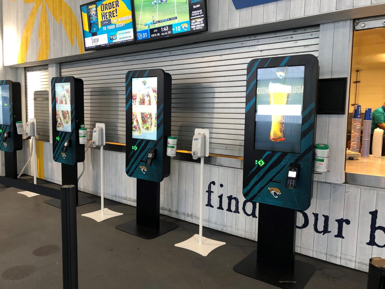 self order kiosks at the Jacksonville jaguars stadium